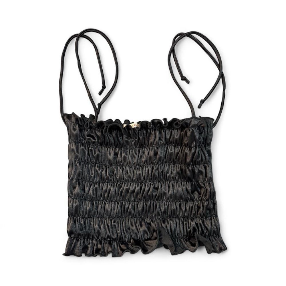 Elegant Black Ruched Women's Top